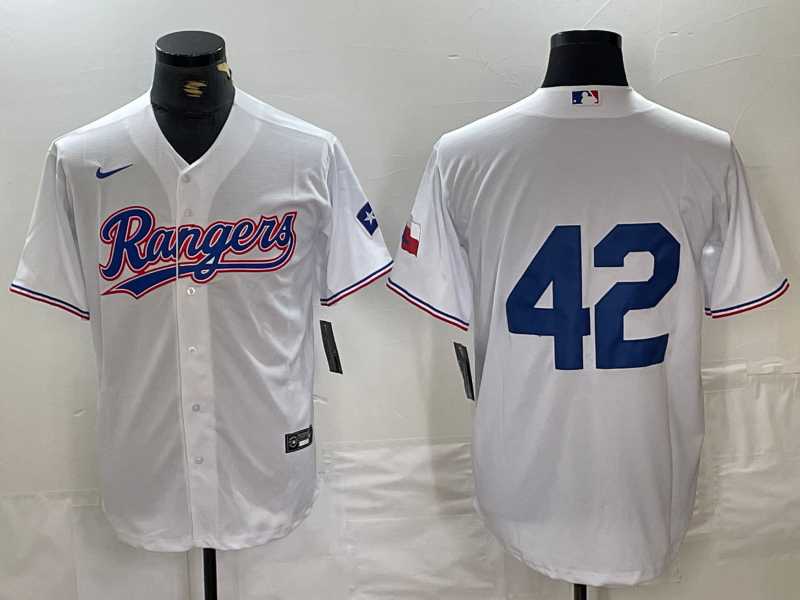 Men%27s Texas Rangers #42 Jackie Robinson White Cool Base Stitched Baseball Jersey->texas rangers->MLB Jersey